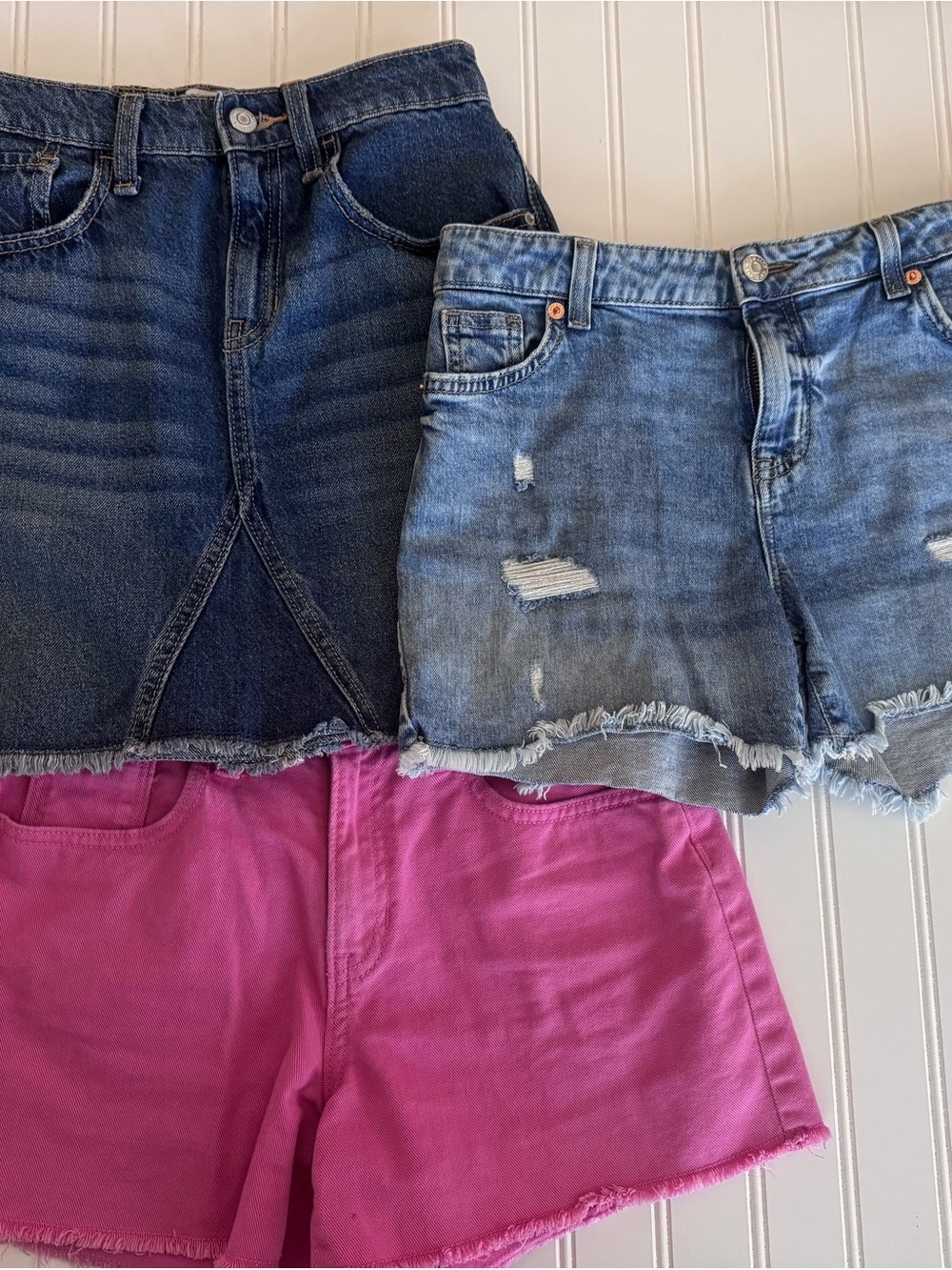 Girls Denim Skirt and Shorts Stack